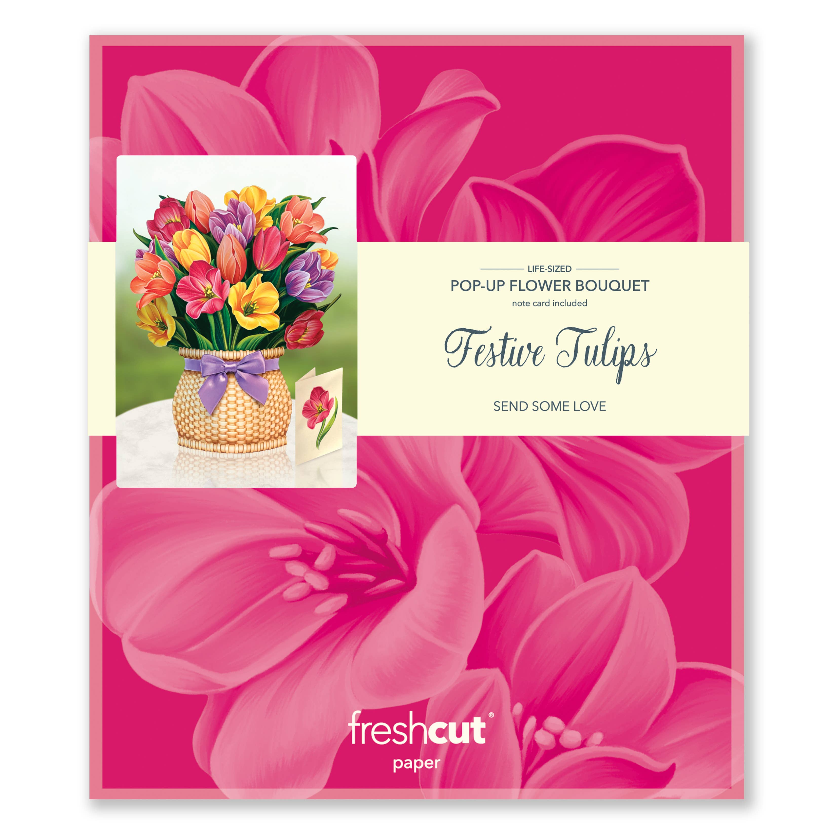 FreshCut Paper Tulips Pop-Up Card 3D Bouquet Card Fabvilla