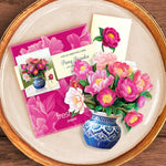 FreshCut Paper Mini Peony Pop-Up Card 3D Bouquet Fabvilla