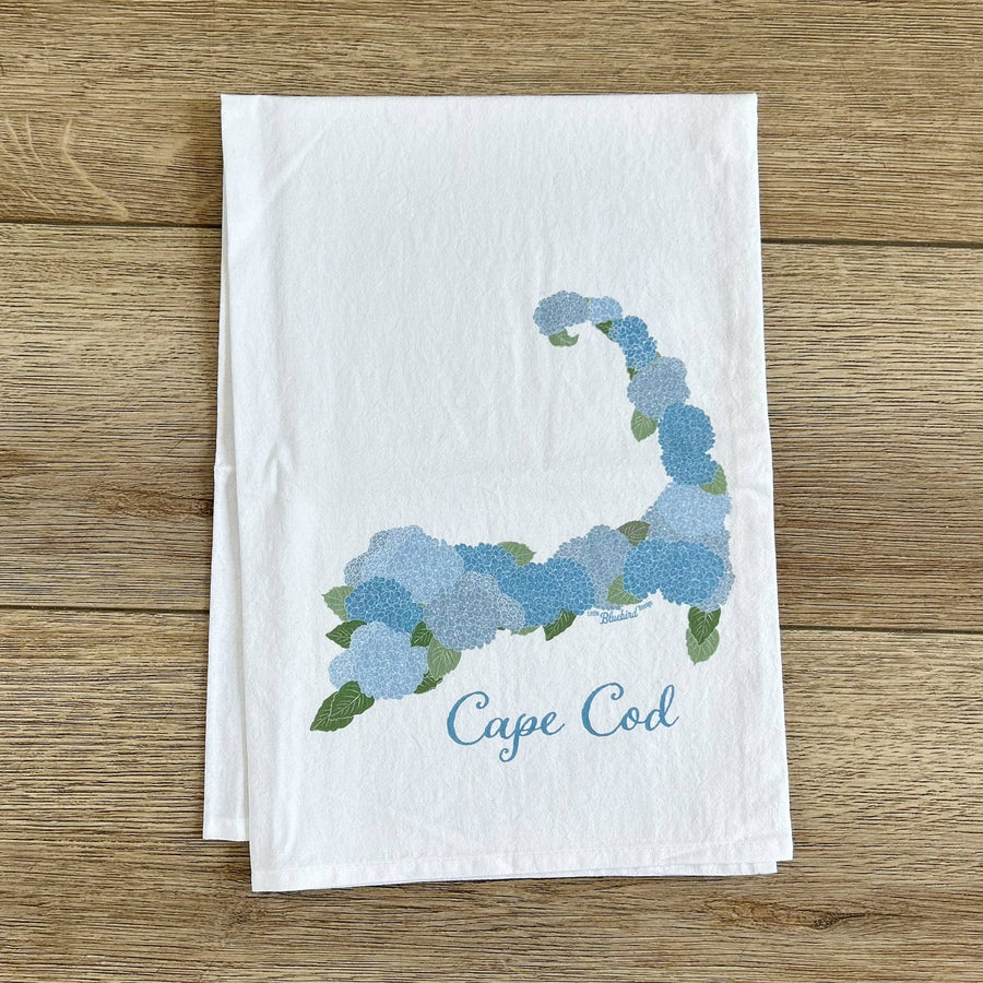 Cape Cod Hydrangea Map Tea Towel