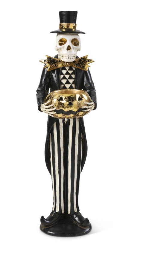 Black & Gold Skeleton w/ Gold Jack O Lantern