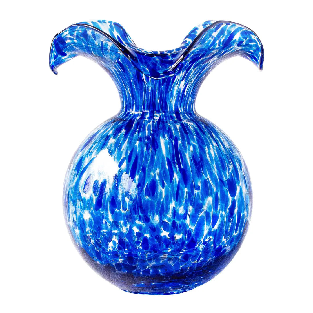 Hibiscus Tortoiseshell Medium Vase- Cobalt