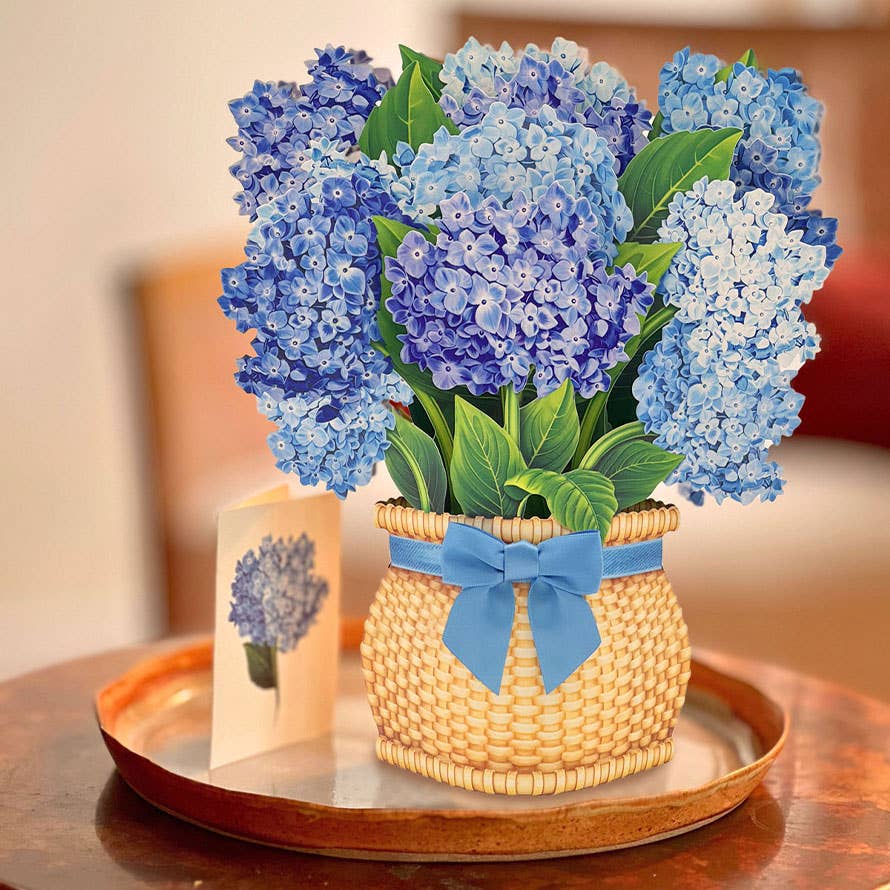 FreshCut Paper Nantucket Hydrangeas Pop-Up Card 3D Fabvilla