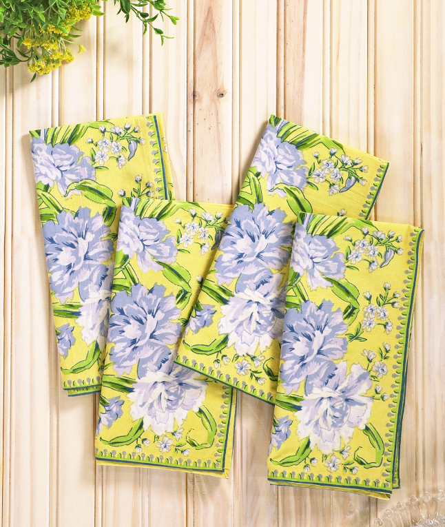 Yellow Sacha Napkins - Set of 4