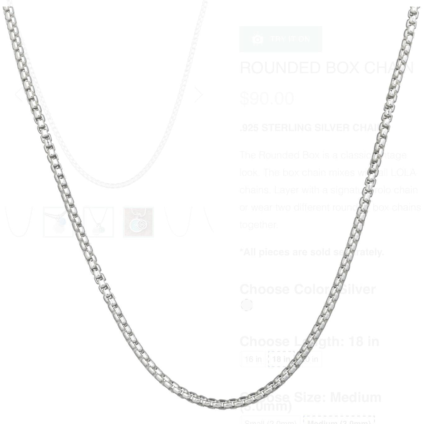 Lola Chain - Rounded Box 3mm