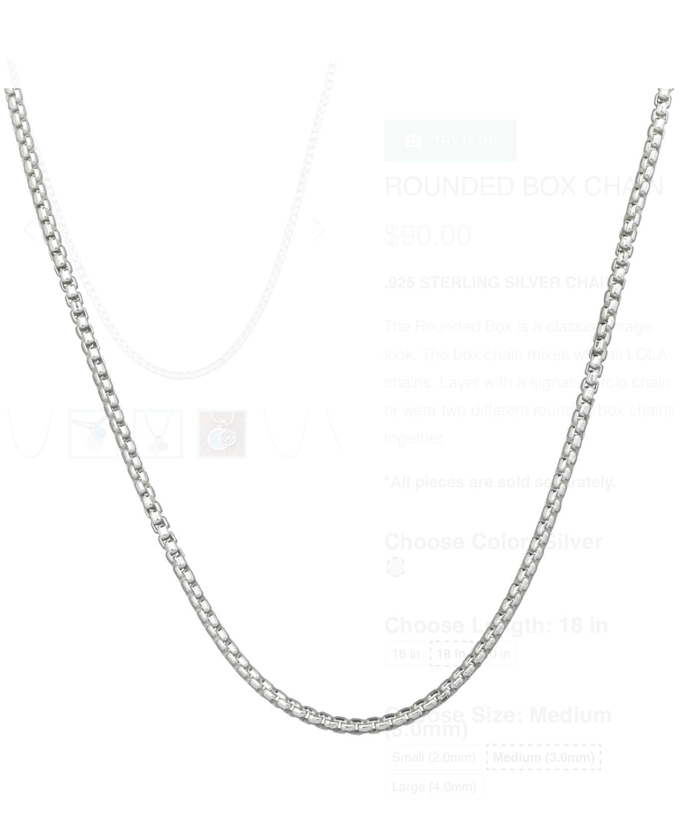 Lola Chain - Rounded Box 3mm