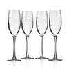 School of Fish Champagne Flute 8oz -Set of 4 Glasses