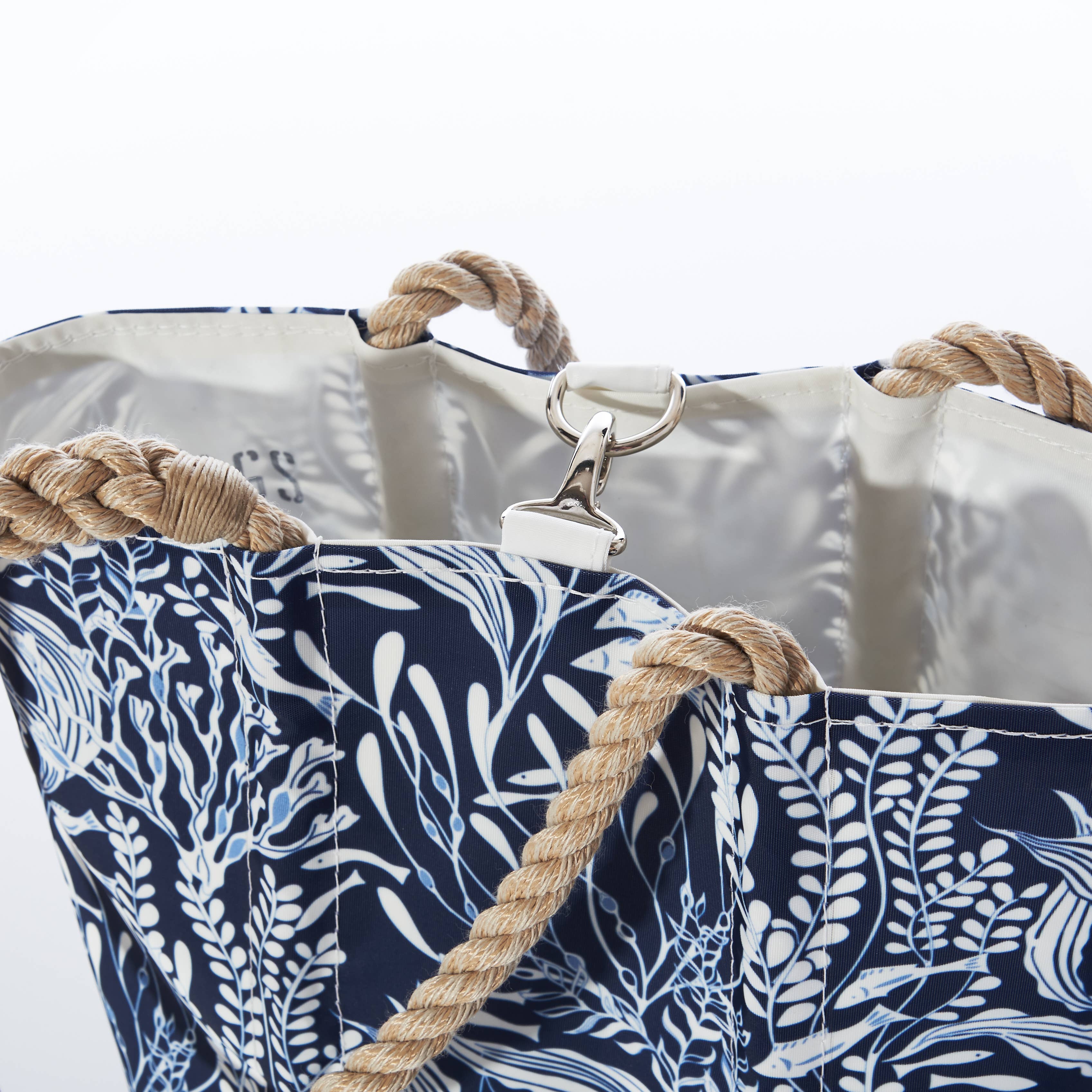 Navy Ocean Flora Handbag