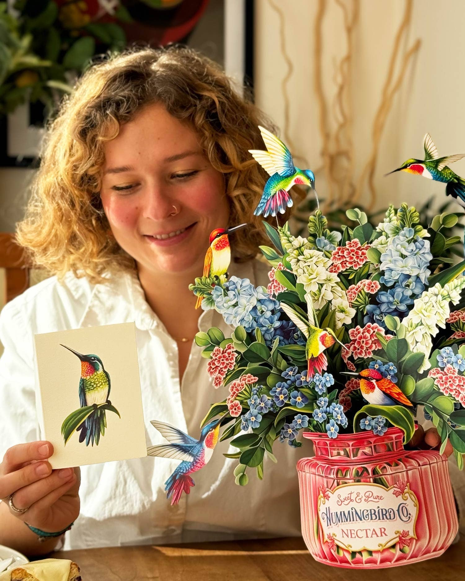 FreshCut Paper Hummingbird Oasis Pop-Up Card 3D Card Fabvilla
