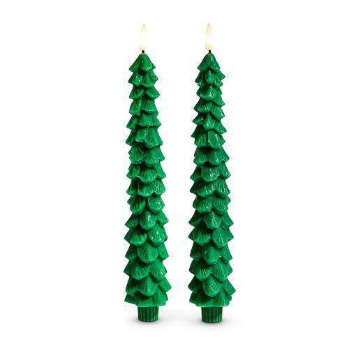 Flameless Tree Taper Candle Set
