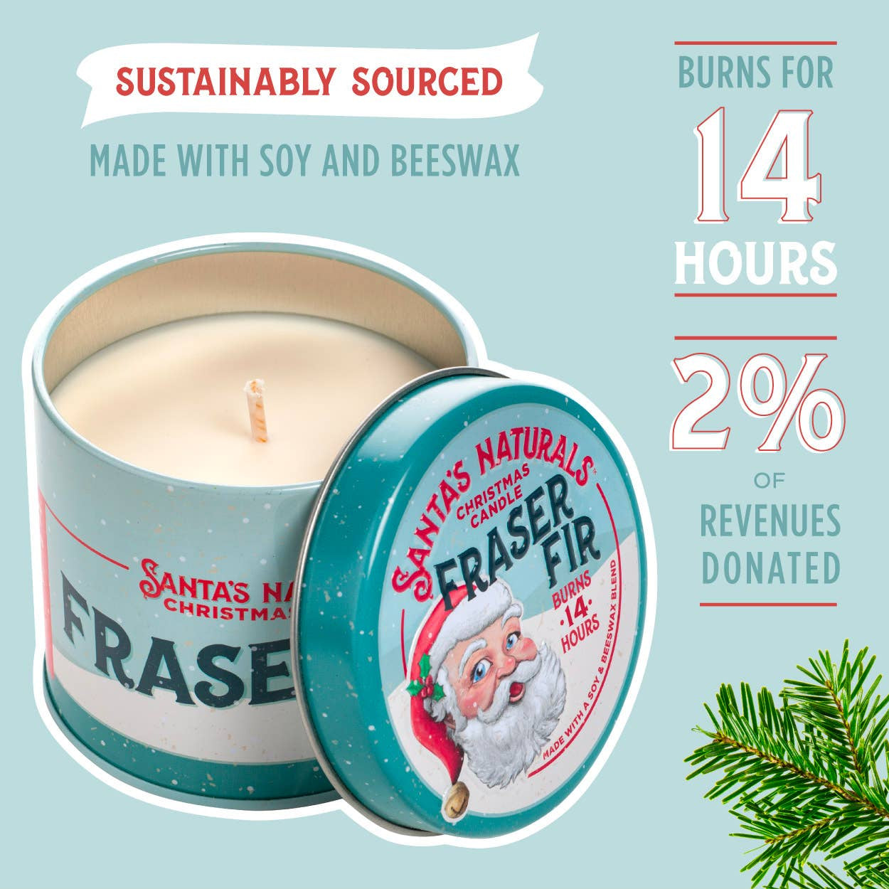 Santa -Tea Light Fraser Fir 3.5oz