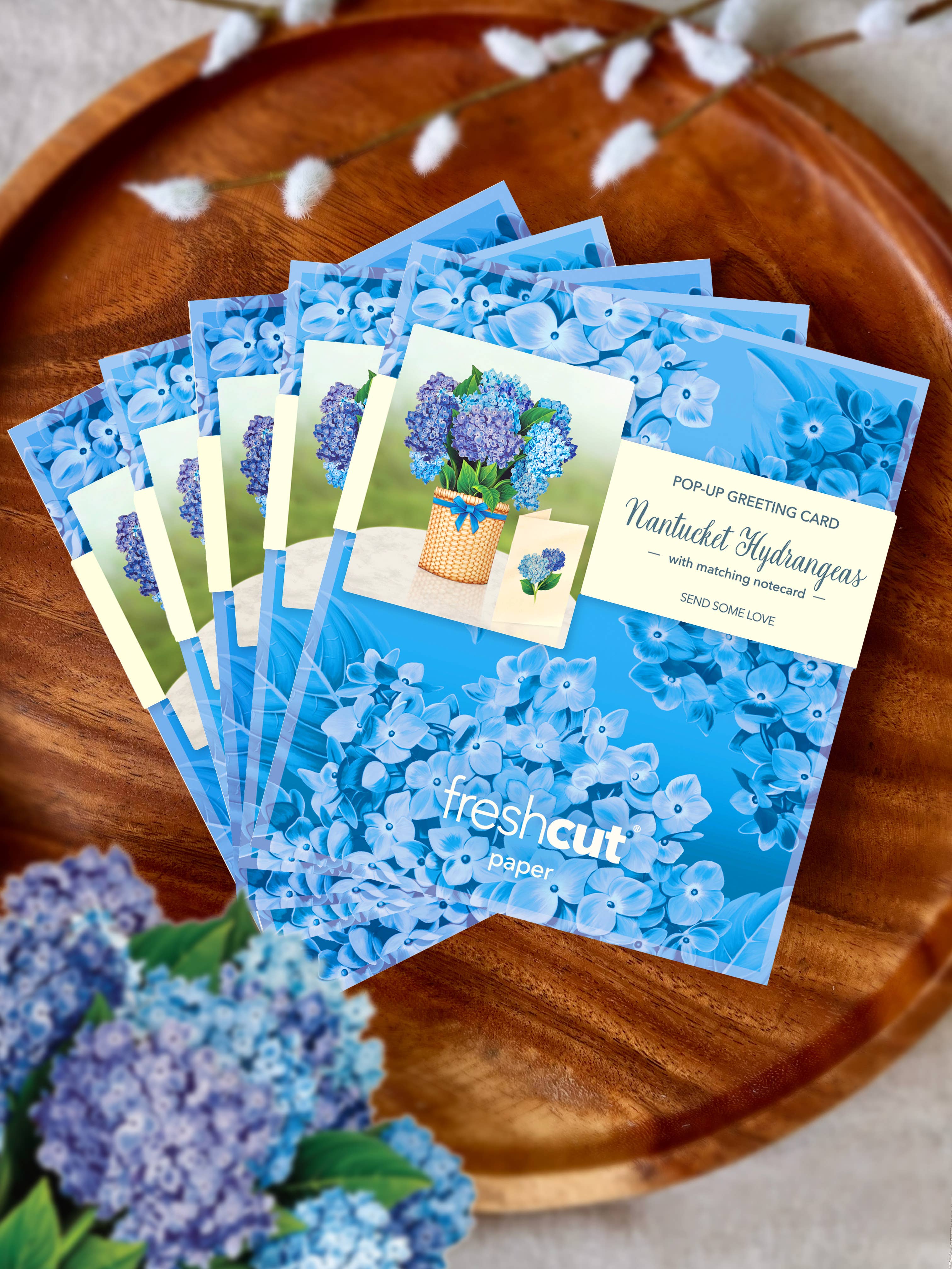 FreshCut Paper Mini Hydrangeas Pop-Up Card | 3D Card | Fabvilla