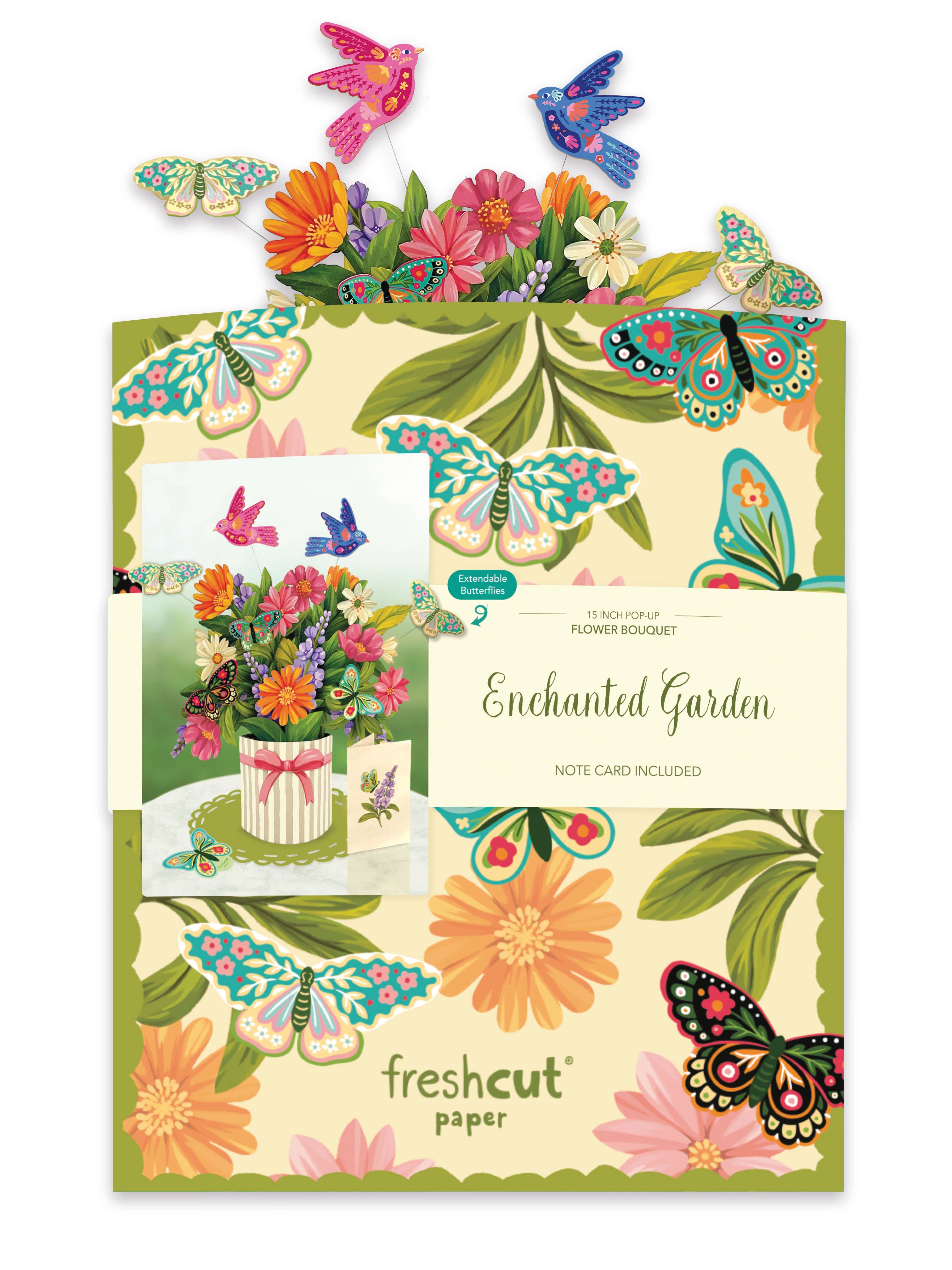 FreshCut Paper Enchanted Garden Pop-Up Card 3D Card Fabvilla