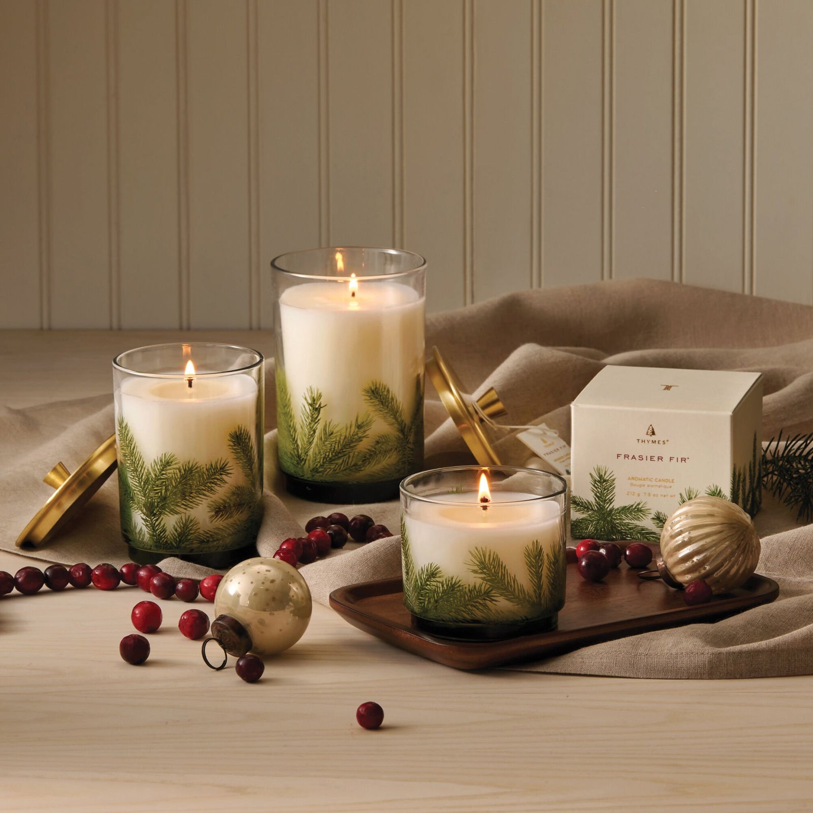Thymes Frasier Fir Heritage Medium Pine Needle Luminary, view 3