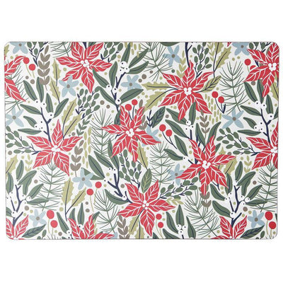 Liven Up Your Table with the Poinsettia Hardboard Placemat Set