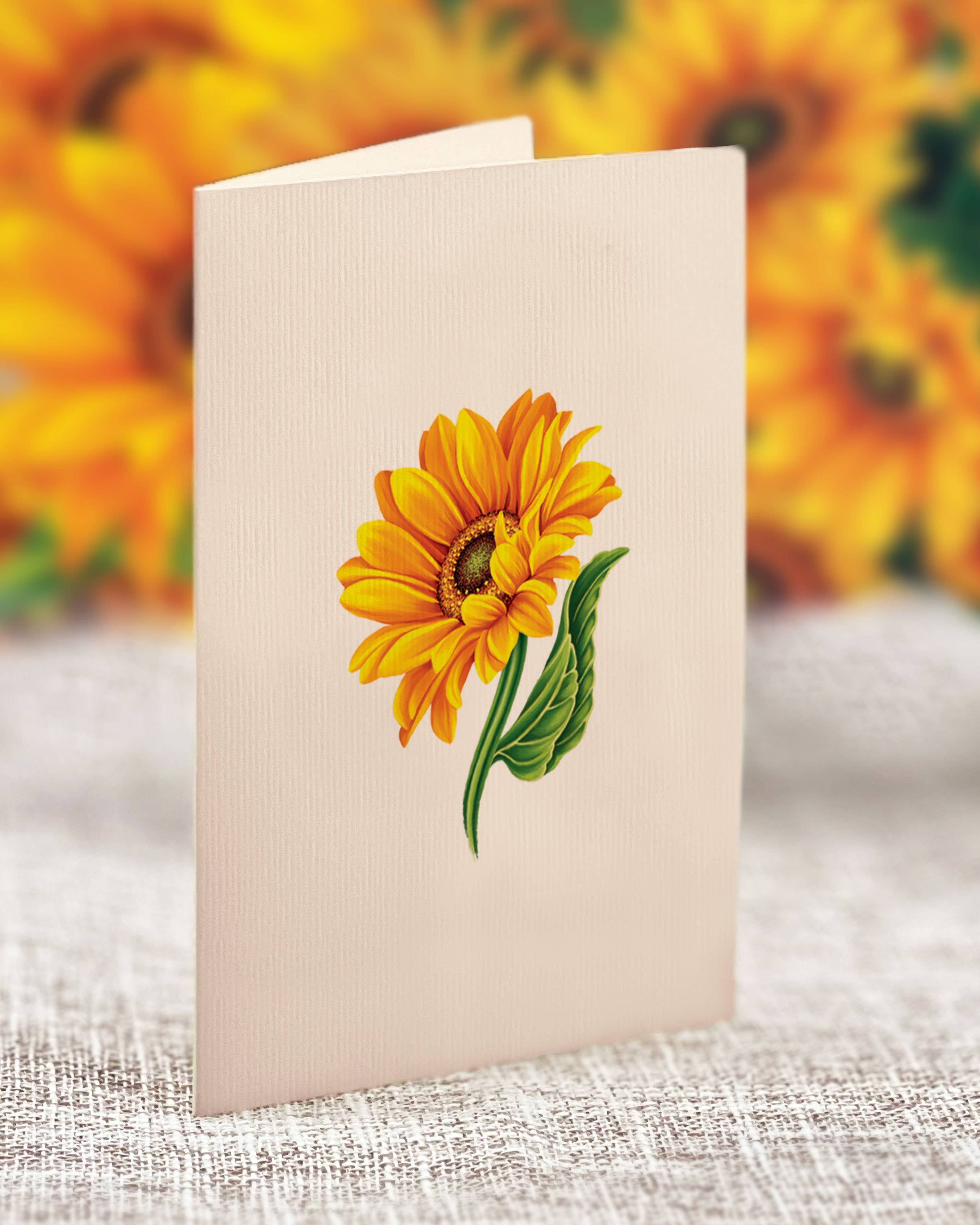 FreshCut Paper Sunflowers Pop-Up Card 3D Bouquet Card Fabvilla