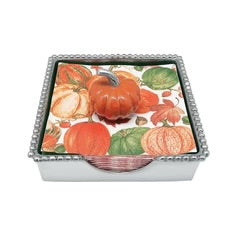 Orange Pumpkin Beaded Napkin Box