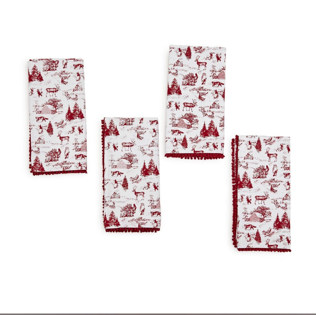 Winter Toile S/4 Napkins