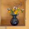 Hibiscus Tortoiseshell Small Vase-Cobalt