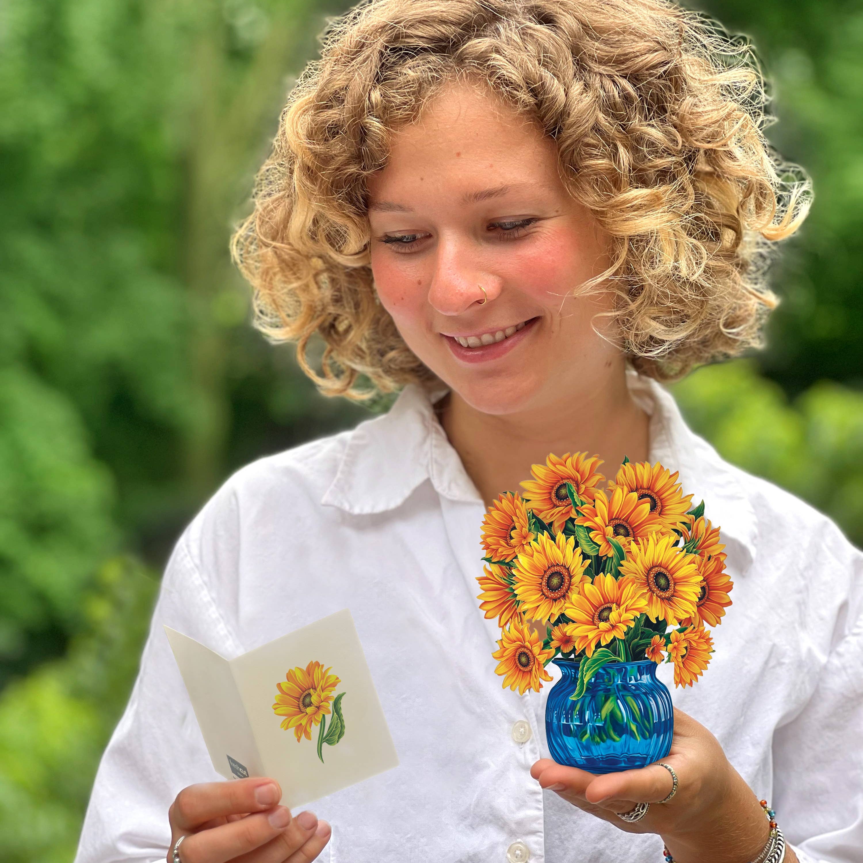 FreshCut Paper Sunflowers Pop-Up Card 3D Bouquet Card Fabvilla