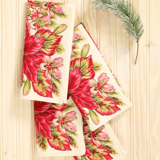 Poinsetta Napkins Set