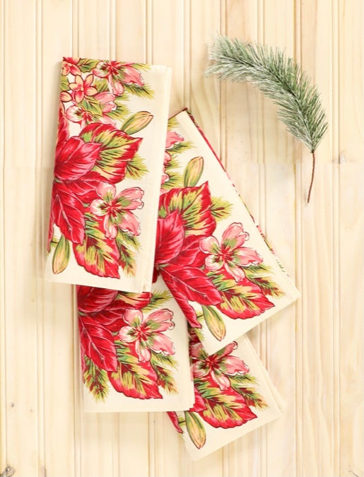 Poinsetta Napkins Set