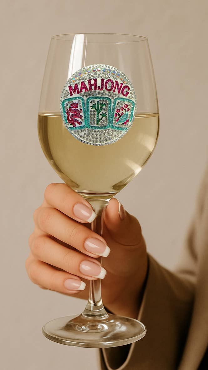 Jeweled Wine Glass-Stemmed - Mahjong