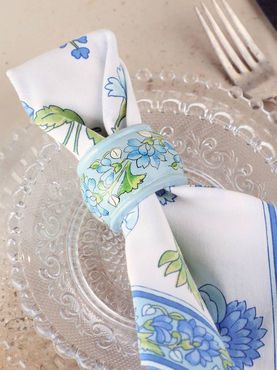 Pushkar Napkin Ring Set of 4 - Blue