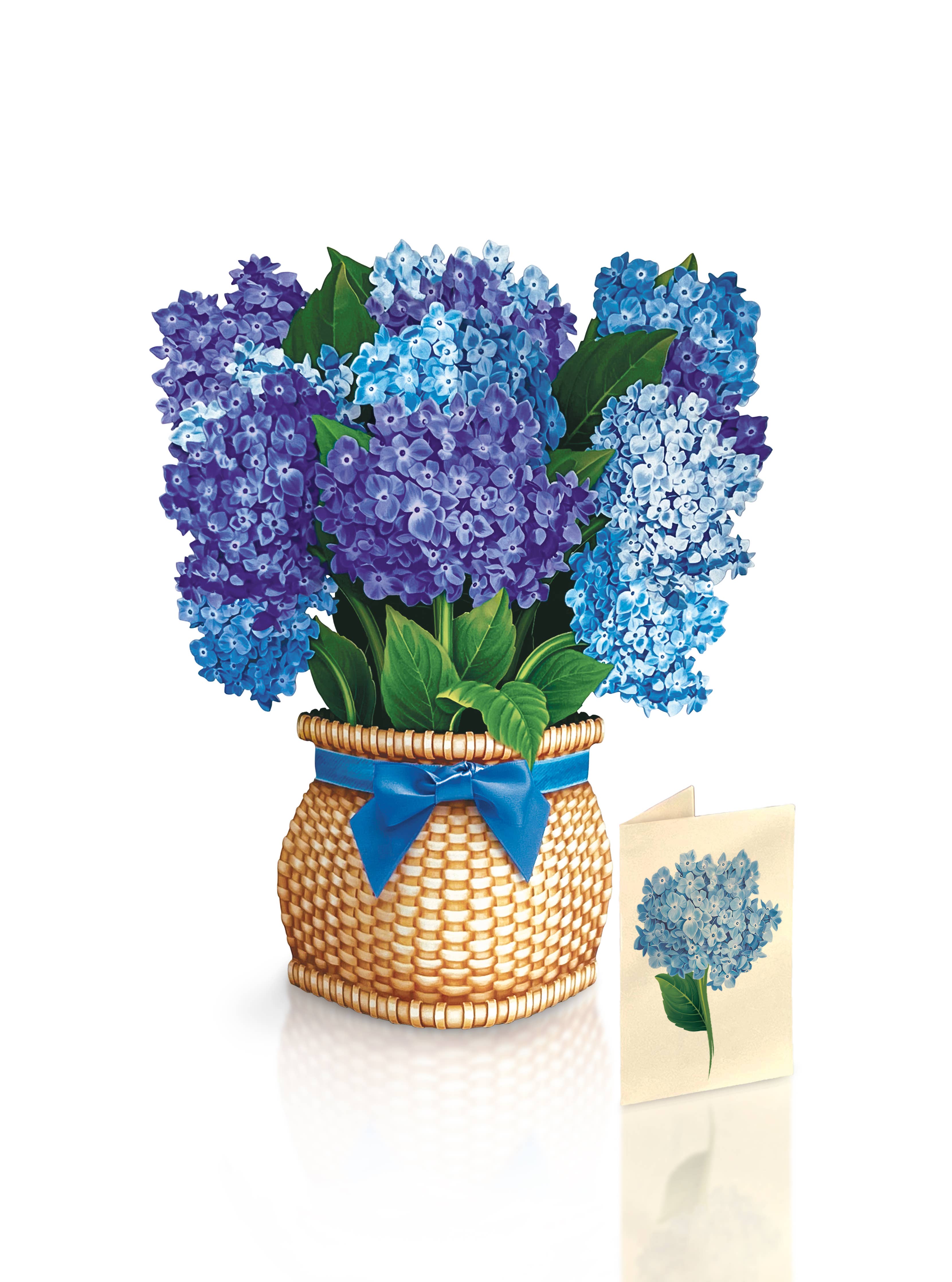 FreshCut Paper Nantucket Hydrangeas Pop-Up Card 3D Fabvilla