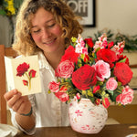 FreshCut Paper Blooming Roses Pop-Up Card 3D Bouquet Fabvilla