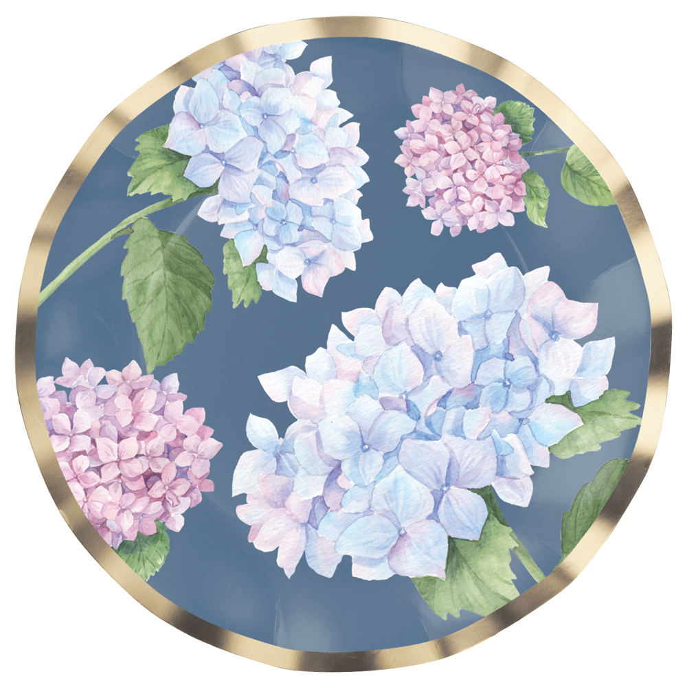 Hydrangeas Paper Salad Plate