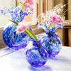 Hibiscus Tortoiseshell Medium Vase- Cobalt