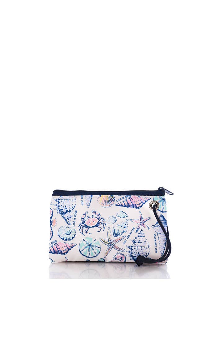 Life is Good Shell Print Wristlet