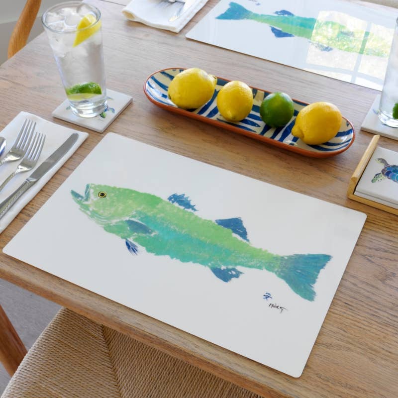 Sea Foam Bass Vinyl Placemat