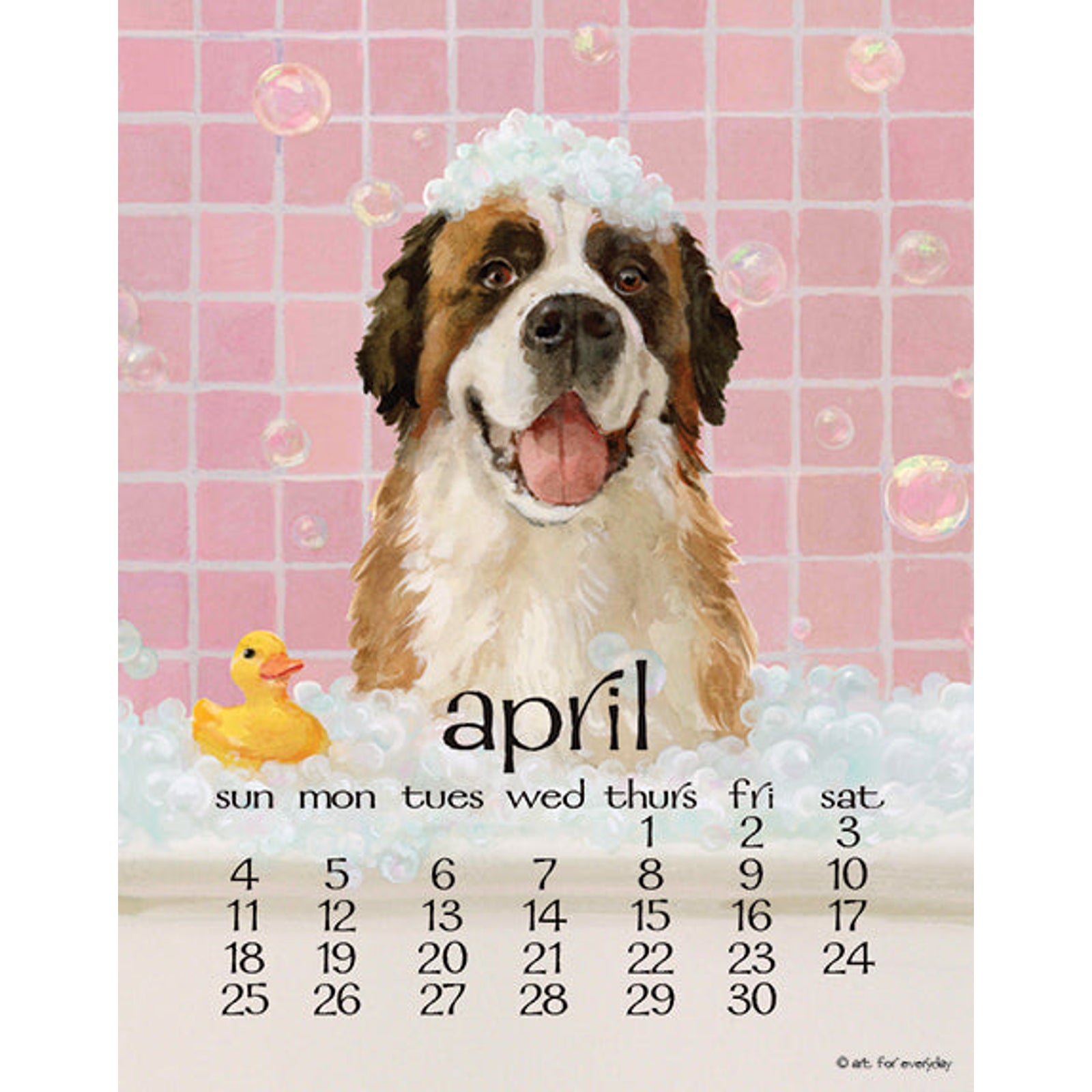 2027 Dog Days Calendar by Erica Leigh month 4
