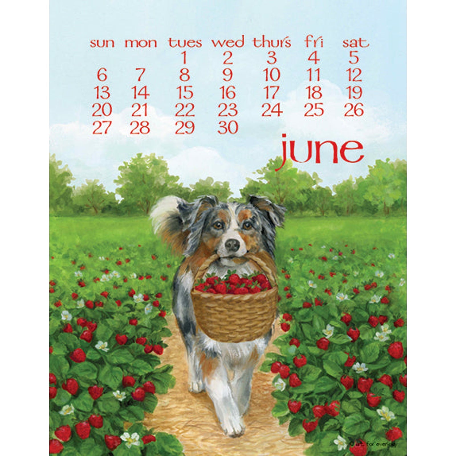 2027 Dog Days Calendar by Erica Leigh month 6