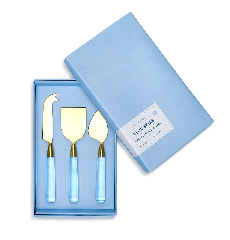 Blue Skies Cheese Knives set