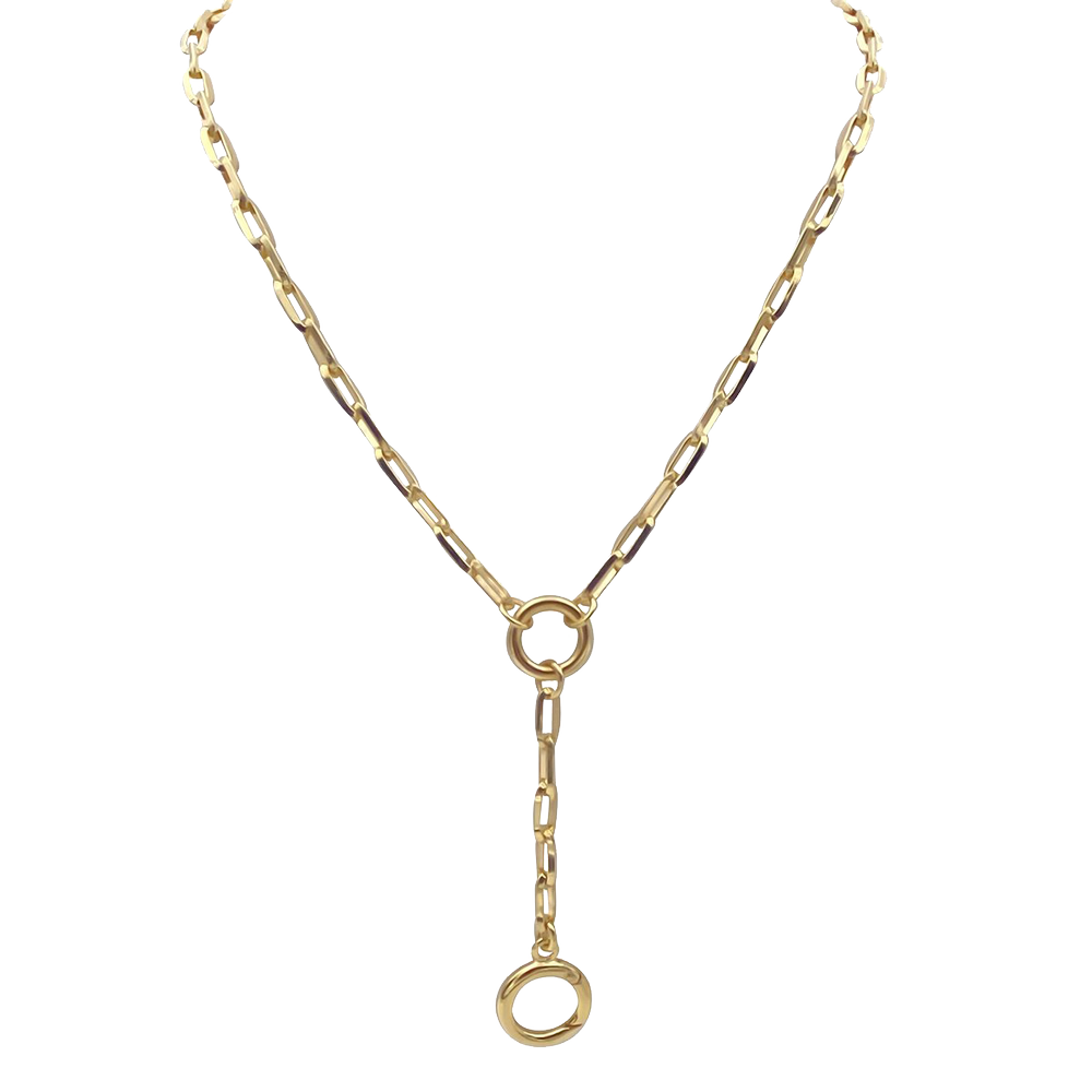 Lola Necklace Oval Lariat 5mm Gold