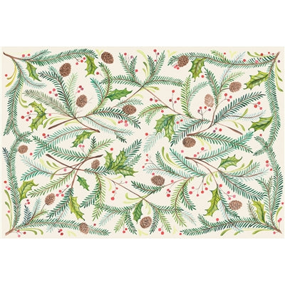 Christmas Sprigs Paper Placemat Set