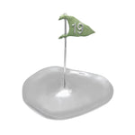Mariposa 19th Hole Server featuring an iconic golf hole flag in enamel green handcrafted from recycled aluminum