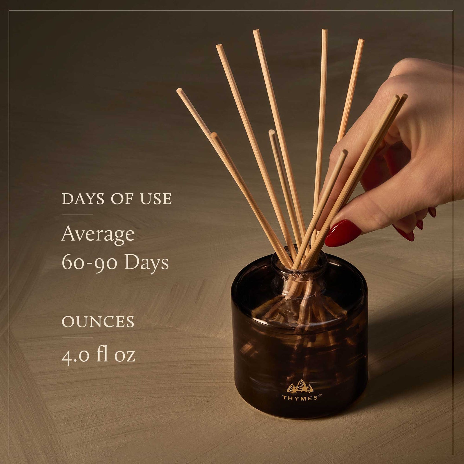 Thymes Noir Woods Petite Reed Diffuser, view 4