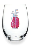 Jeweled Golf Bag Stemless Wine Glass