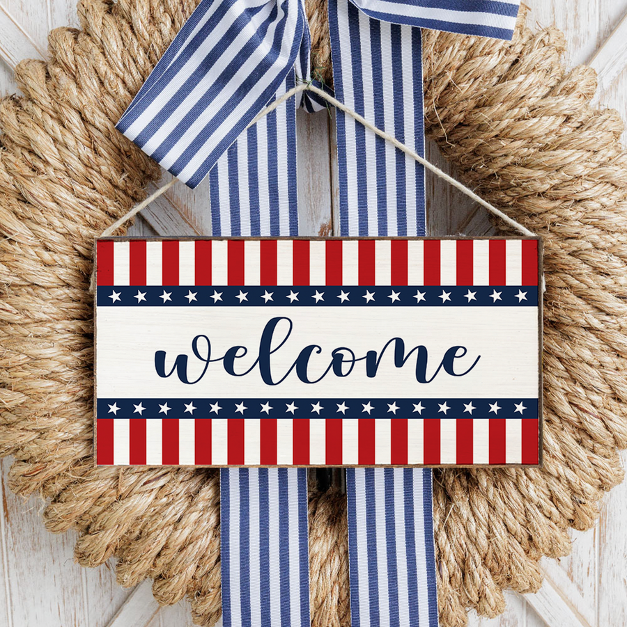 Twine Sign-Star Spangled Welcome