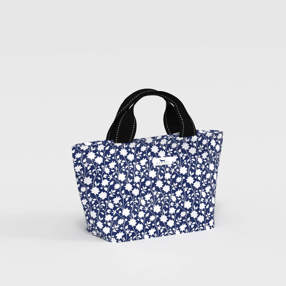 SCOUT Nooner Lunch Bag insulated lunch tote shown in a structured rectangular design with top handle and zip closure, styled as a compact everyday food carrier