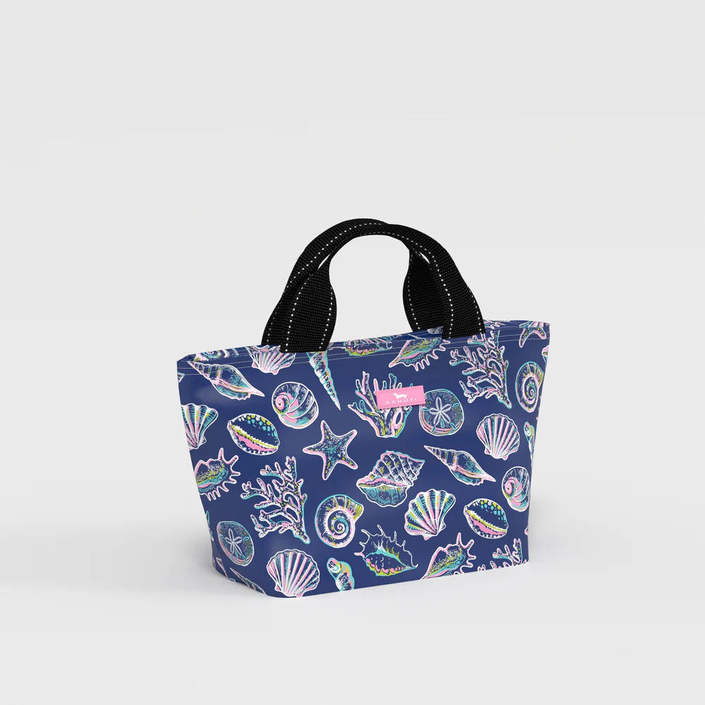 SCOUT Nooner Lunch Bag insulated lunch tote shown in a structured rectangular design with top handle and zip closure, styled as a compact everyday food carrier