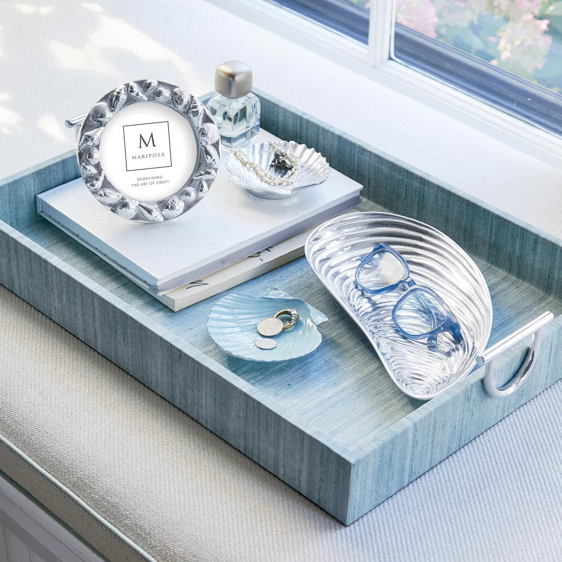 Scallop Trinket Dish - Dusty Blue