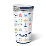 Swig tumbler with nautical pattern on a white background