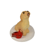 Byers' Choice Golden Doodle with Cardinal