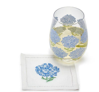 Hydrangea Stemless Wine Glass