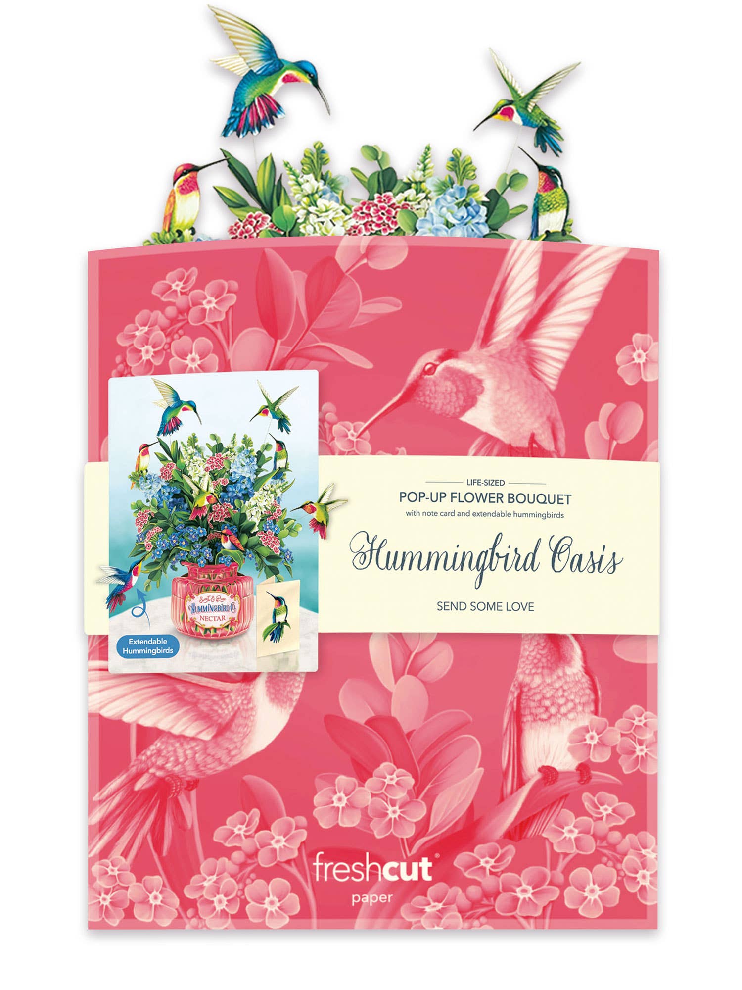FreshCut Paper Hummingbird Oasis Pop-Up Card 3D Card Fabvilla