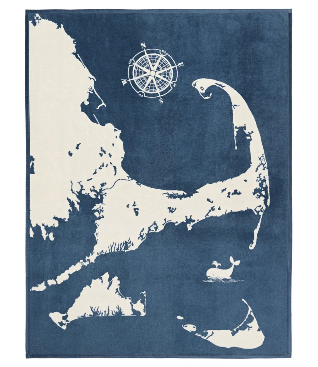 Cape and Islands Ocean Blue Blanket